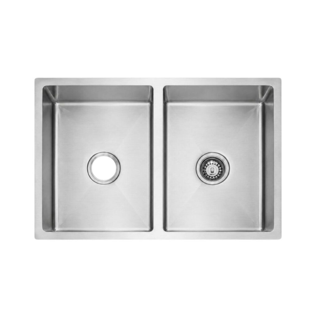 Double Bowl Kitchen Sink 800 x 450 mm - Brushed - JS3118D