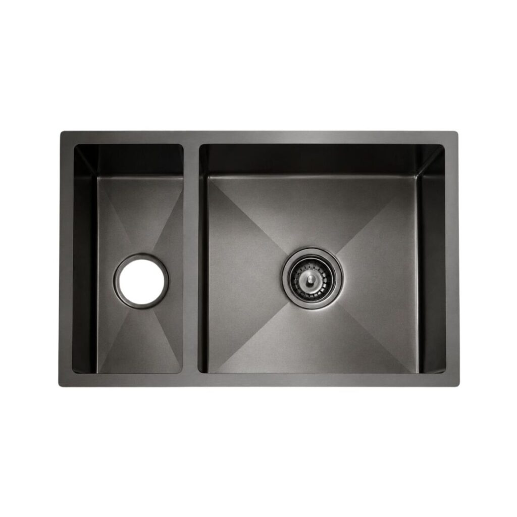 Double Bowl Kitchen Sink 760 x 450 mm - Dark Grey - JSB3018A