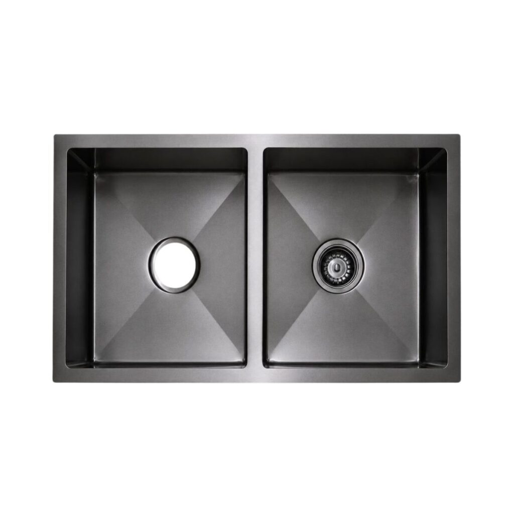 Double Bowl Kitchen Sink 800 x 450 mm - Dark Grey - JSB3118D