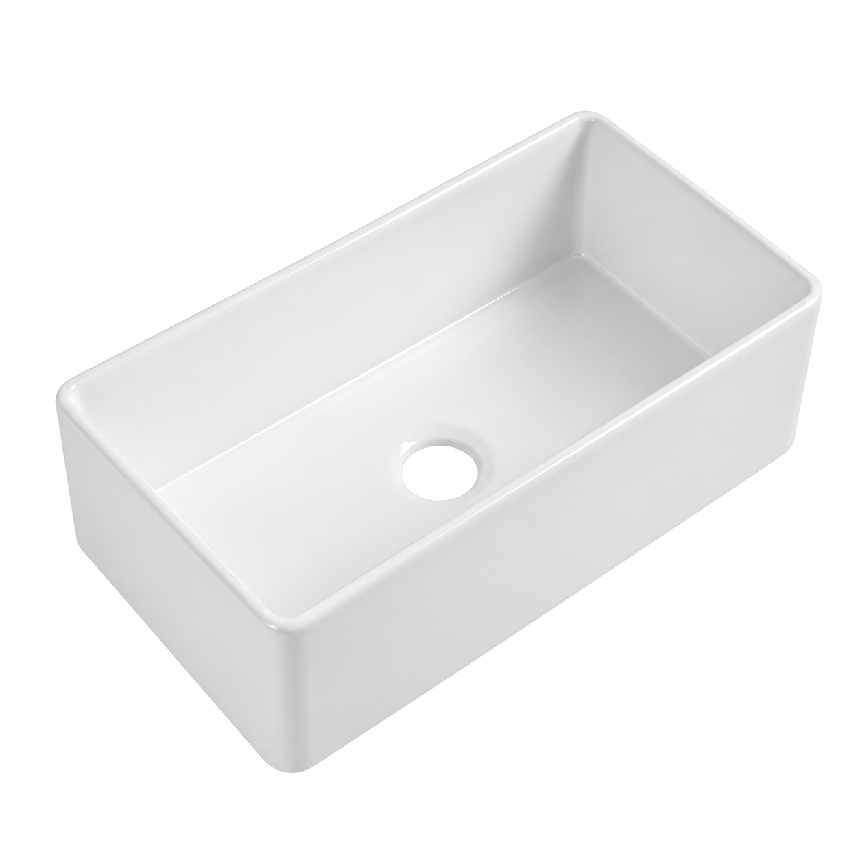 KB8459 white ceramic single bowl Butler sink with smooth apron